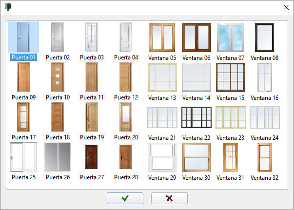 Muchos modelos de puertas y ventanas de arquitectura