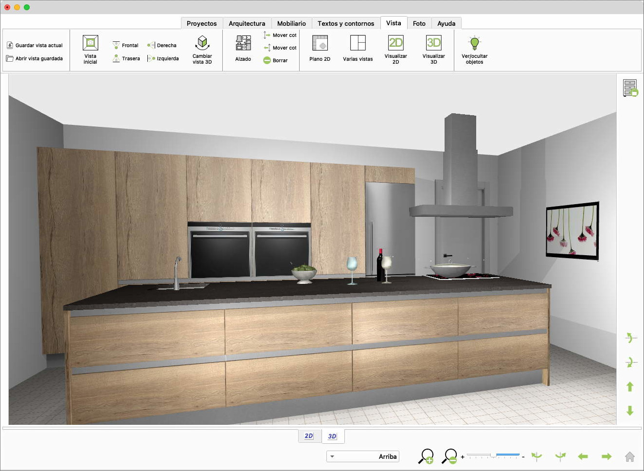 Quick3DPlan, Visualización 3D de la cocina